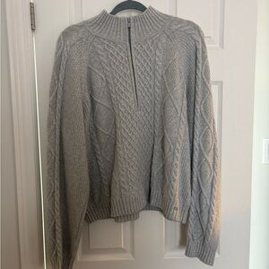 Sunday Best Peggy Cable Knit Zip-Neck Sweater